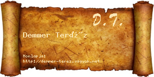 Demmer Teréz névjegykártya